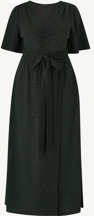 Новое! Нарядное платье Ellos Georgina, темно-зеленое с люрексом, р. 54