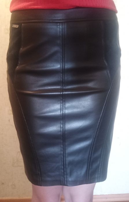 Юбка карандаш из экокожи