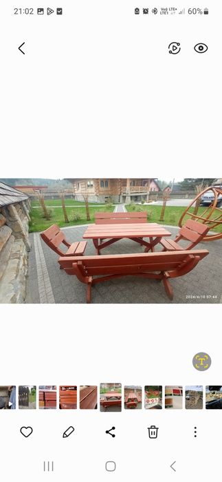 Meble ogrodowe drewniane duży zestaw solidne tani transport