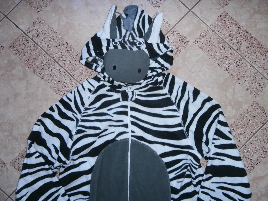 kostium przebranie strój piżama z polaru ZEBRA  M/L