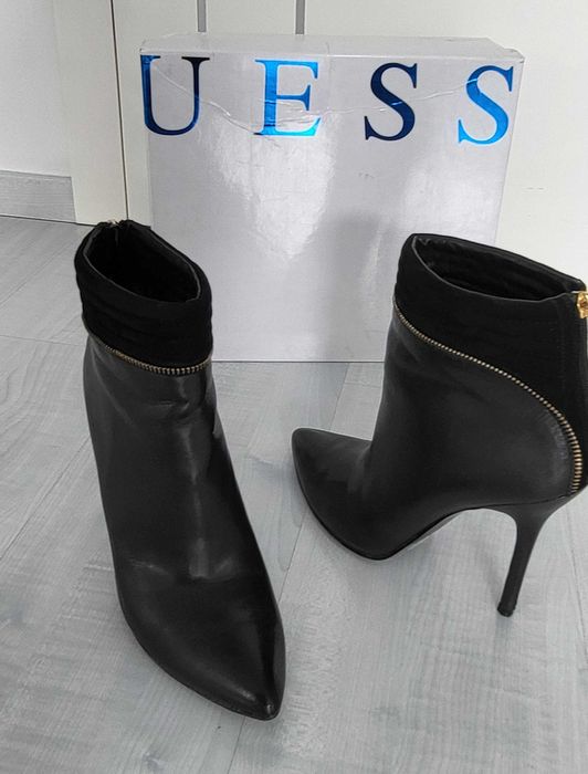 Guess orginalne botki skóra naturalna roz 41