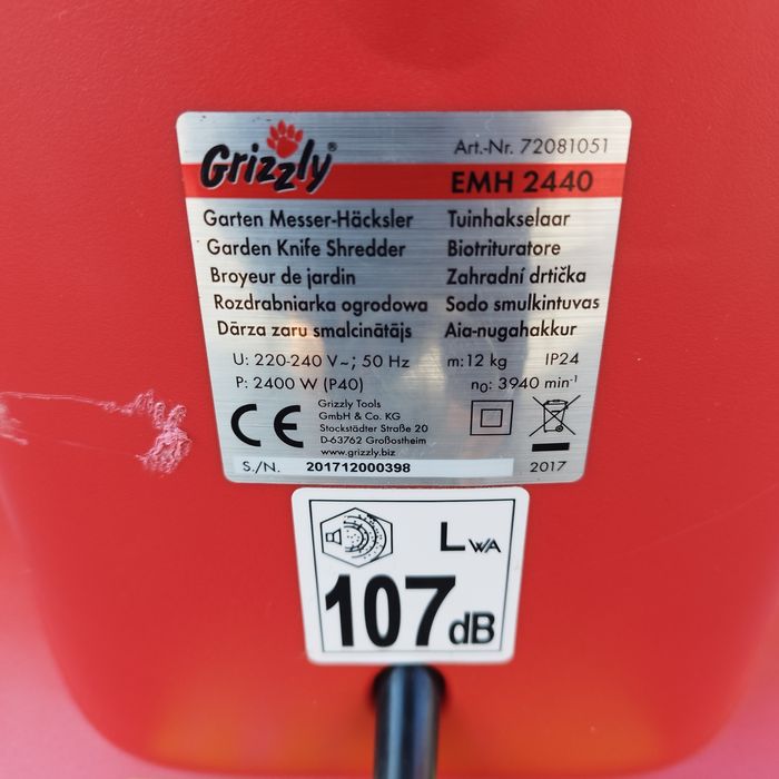 Rozdrabniacz elektryczny do gałęzi Grizzly EMH 2440