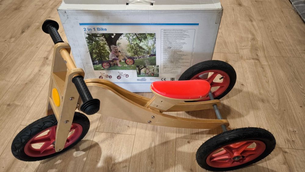 GEUTHER Rowerek biegowy 2w1 DREWNIANY dla dzieci - biegaczek