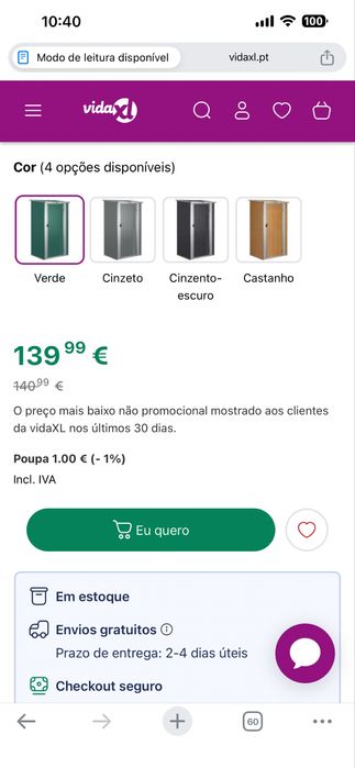 Vendo abrigo de quintal