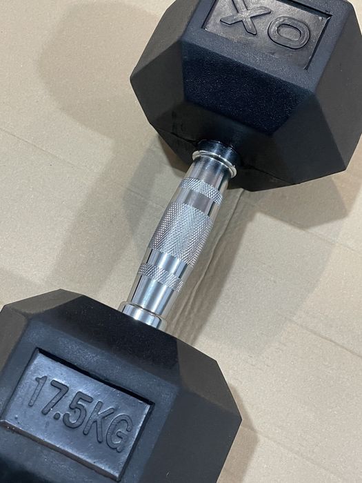 Гантель 17.5 кг гексагональна в гумі шестигранна