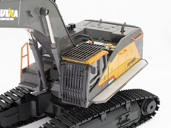 Máquina escavadora RC HUINA 1592 1:14 pá metálica + Garras + ponteiro