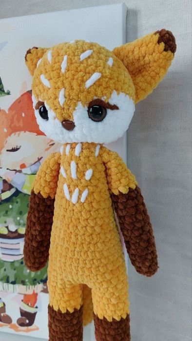 Плюшева іграшка ручної роботи Лисичка Руді