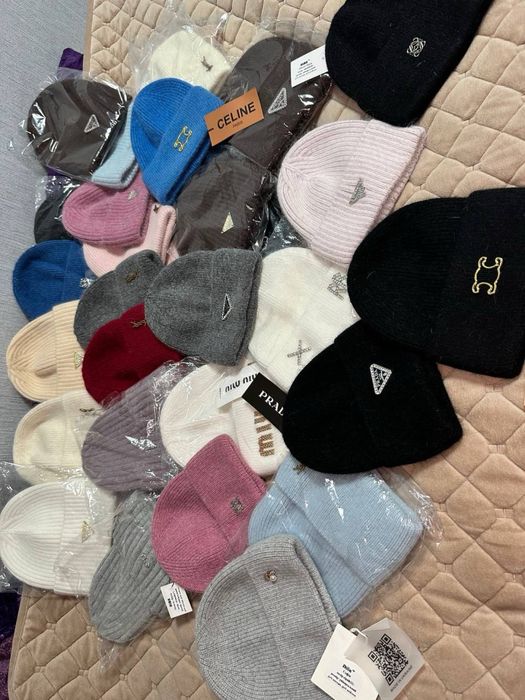 Шапки шіночі коричневі | ангори | фліс | бренд |