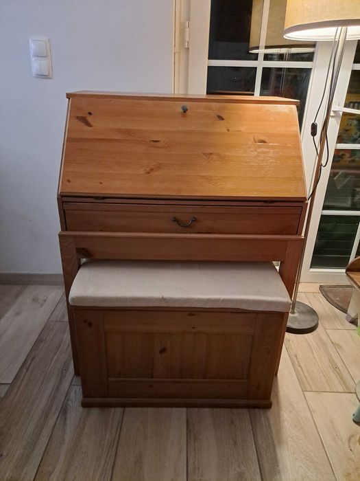 Escrivaninha pinho mel sem banco baú