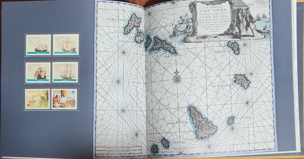 Livro "AS ILHAS ATLÂNTICAS" de Alberto Vieira (inclui selos)