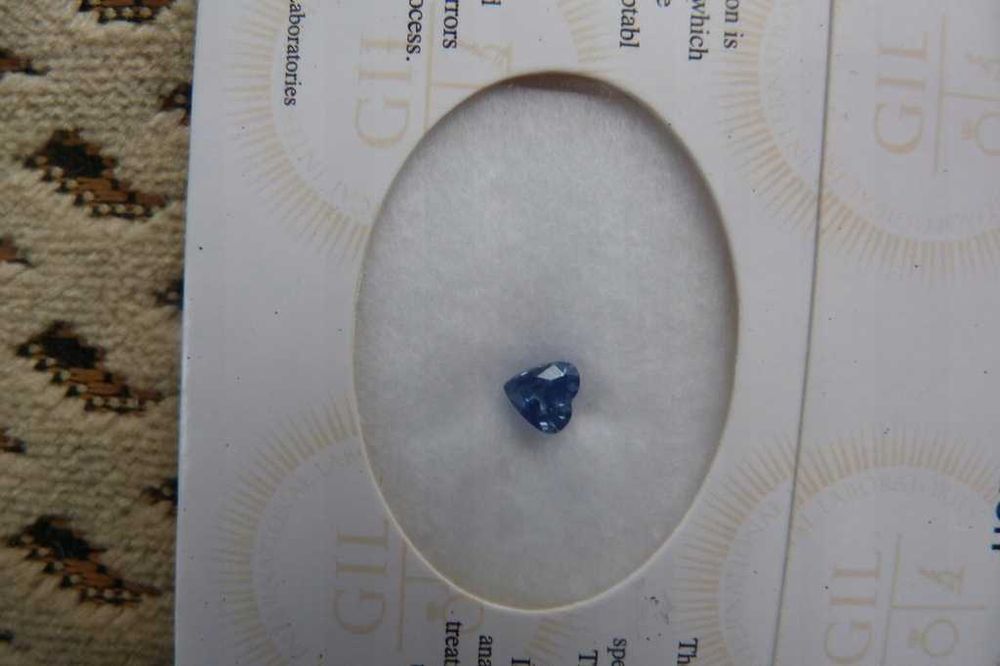 SZAFIR CEJLOŃSKI - Royal Blue - SERCE - Certyfikat GIL - Walentynki