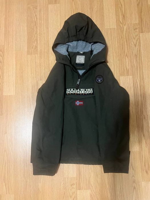 Винтажный анорак напапири napapijri зелёный casuals
