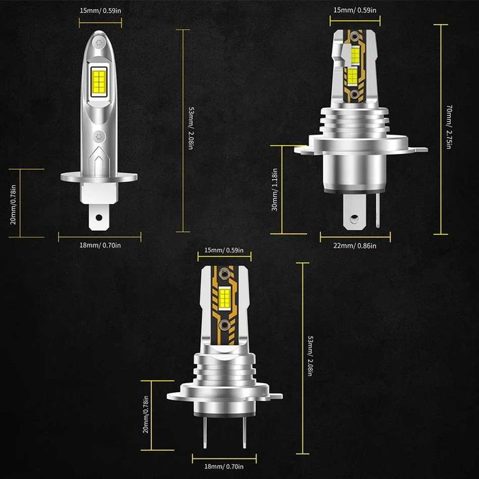 AILEO Led Лампа автомобильная H1, Светодиодные лед лампочки н1 (2шт)
