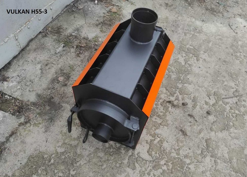 ДО 8 ЧАСОВ! С Обдувом! Печь Буржуйка Булерьян H55-3 / ТЕПЛО В ХАТІ