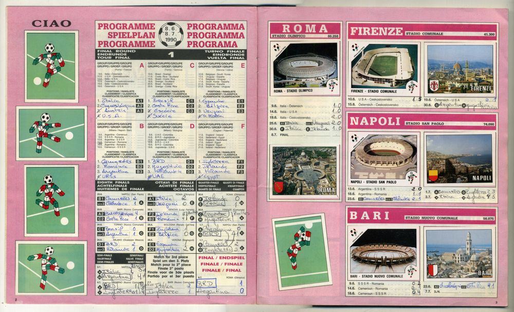 caderneta de cromos Italia '90, Panini