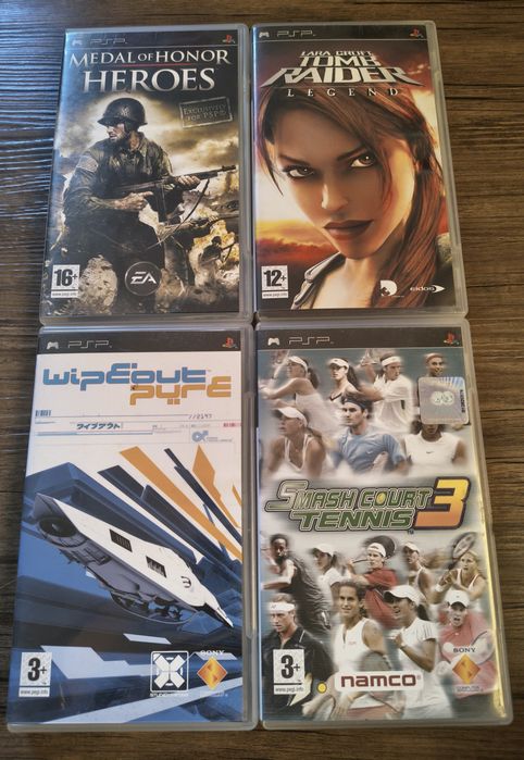 zestaw 8 gier Sony PSP | Większość Premierowe CIB | stan BDB