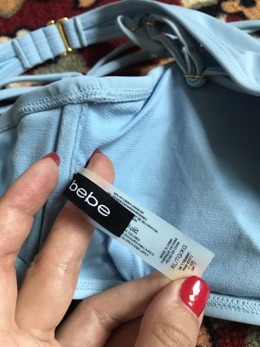 Bebe голубий роздільний купальник бебе розмір ХL