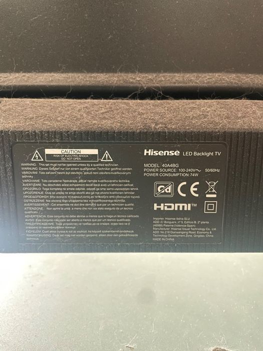 Televisão hisense 40 polegadas