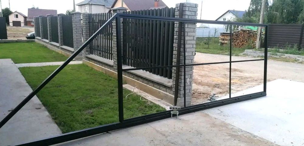 Каркас откатных ворот из Т-профиля, Каркас ворот, Откатные ворота