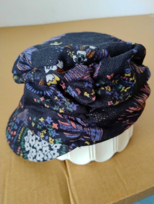 SUPER CENA Czapka z daszkiem szara kolorowa żółta z futerka sztucznego