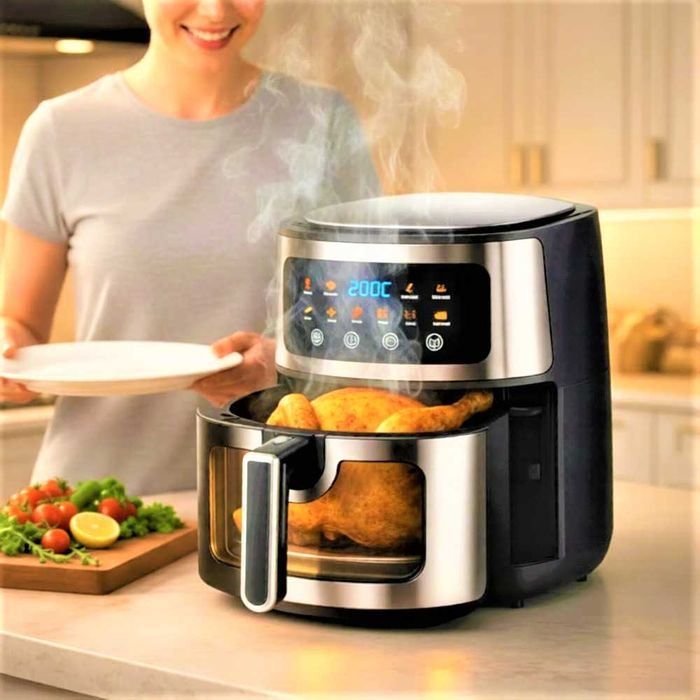Аерогриль Silver Crest 8л Air Fryer Мультипіч Фритюрниця без олії електрична Духовка гриль Аэрогриль мультипеч Фритюрница