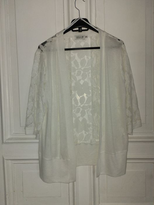 Narzutka bolerko sweterek koronkowy delikatny