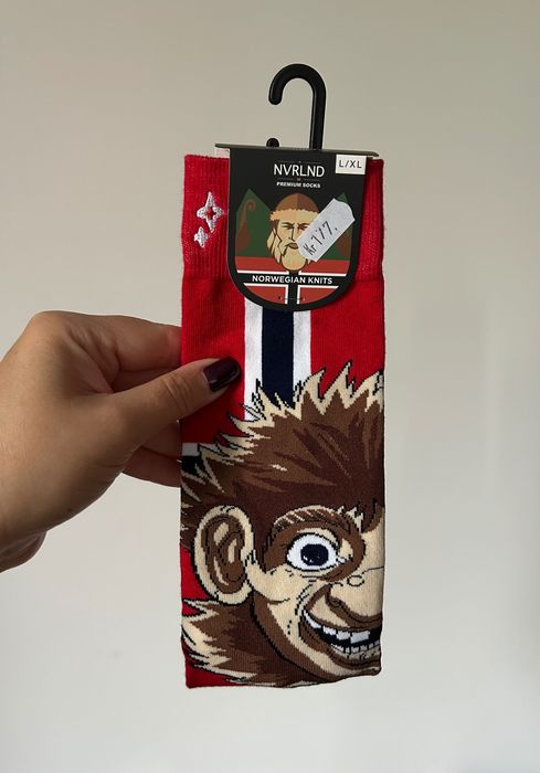 Nowe skarpety norweskiej marki nvrlnd, norweski troll, 41-45, Premium Socks Crew
