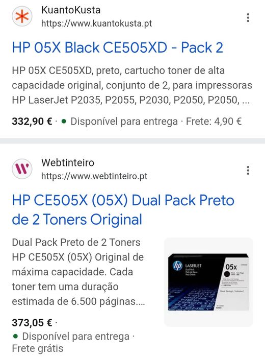 2 Toners HP laserjet 05X + Ofertas