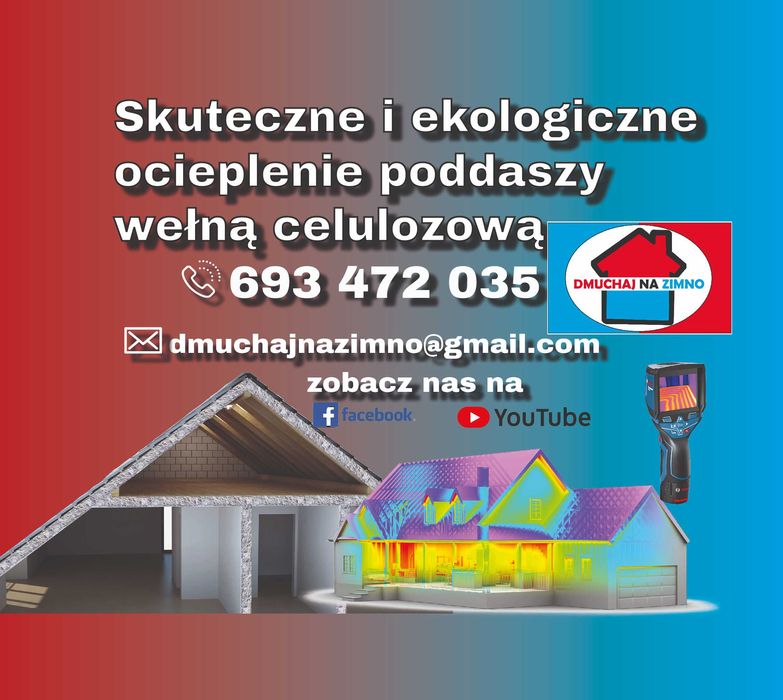Ocieplanie domu poddasza wełna celulozowa naprawa izolacji po kunach