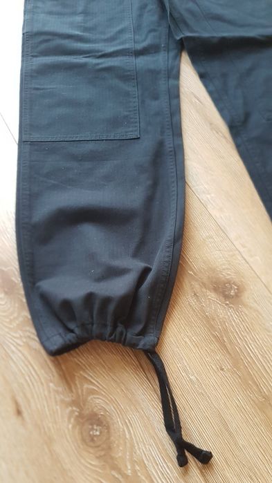 Review spodnie cargo z szerokimi nogawkami męskie czarne jogery M