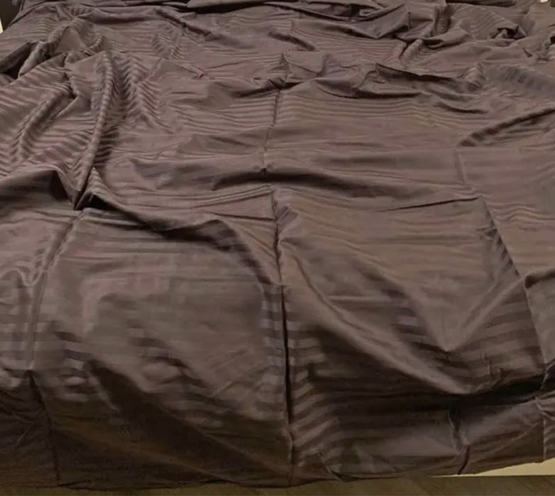 Простинь на резинці Страйп сатин постельное белье постільна білизна