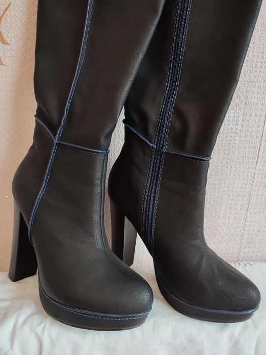 Сапоги демисезонные женские, кожзам, 36 размер