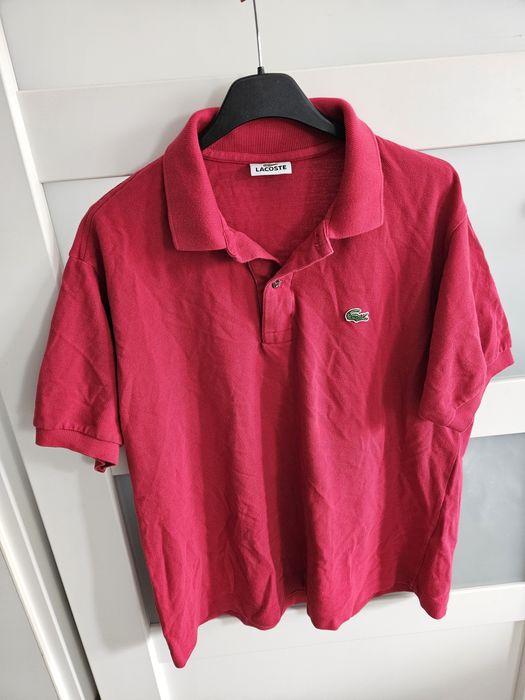 Lacoste koszula męska L bordowa czerwona t-shirt polo