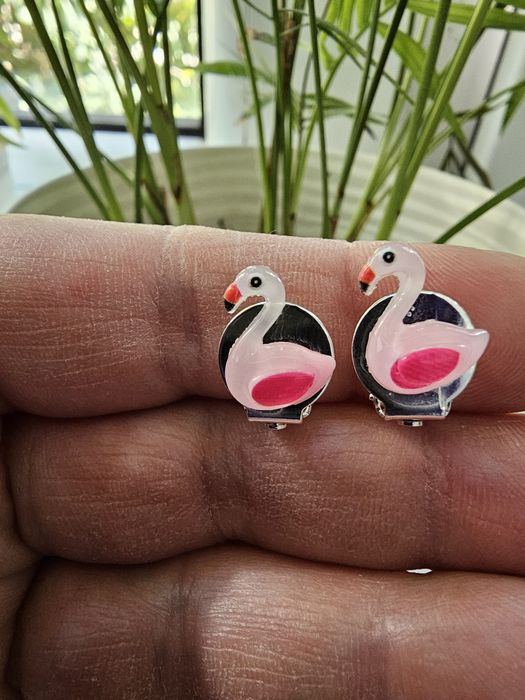 Klipsy dla dziewczynki flamingi handmade