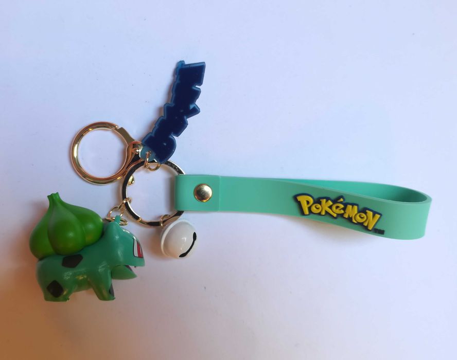Pokemon Bulbasaur - brelok, breloczek 3D z zawieszką i dzwoneczkiem