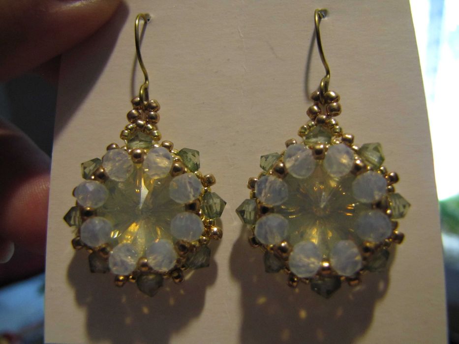 Kolczyki kryształki, rękodzieło