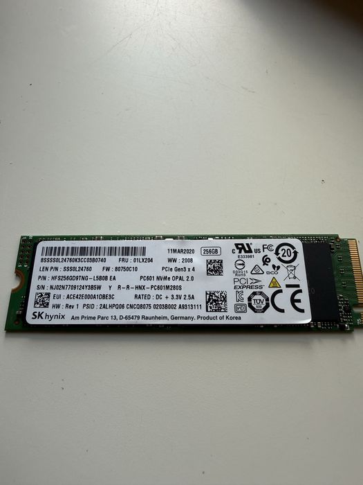SSD NVMe SK hynix 256Gb 90%