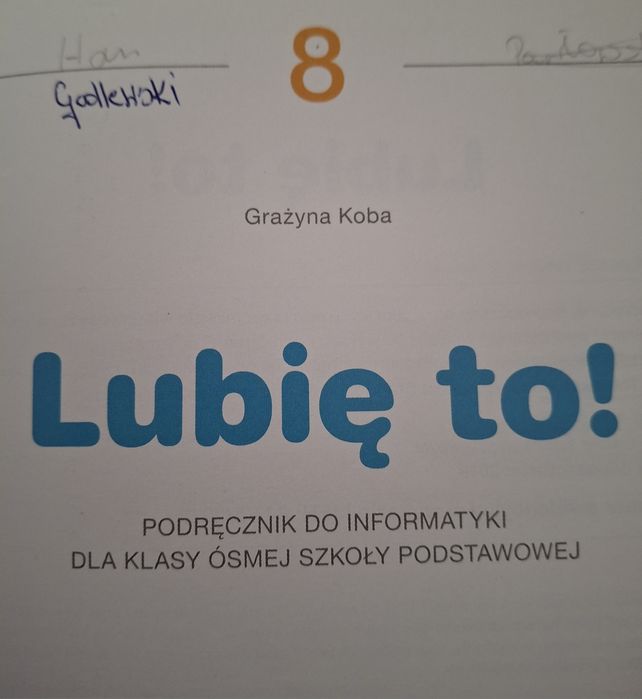 Podręcznik do informatyki klasy Ósmej ,kl. VIII