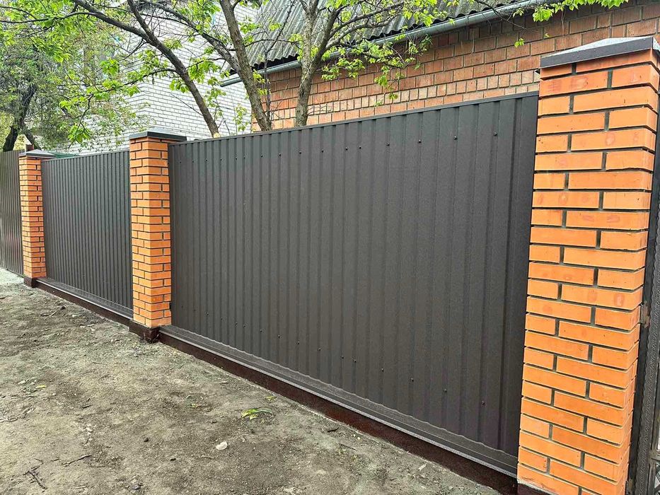 Паркан з профнастилу під ключ Київ,обл/Забор из профнастила/Вотора