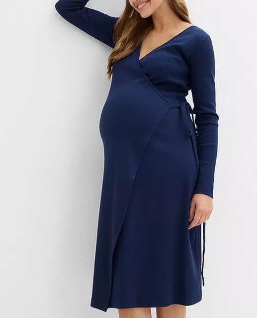 B.P.C sukienka ciążowa i do karmienia granatowa kopertowa 48/50 .