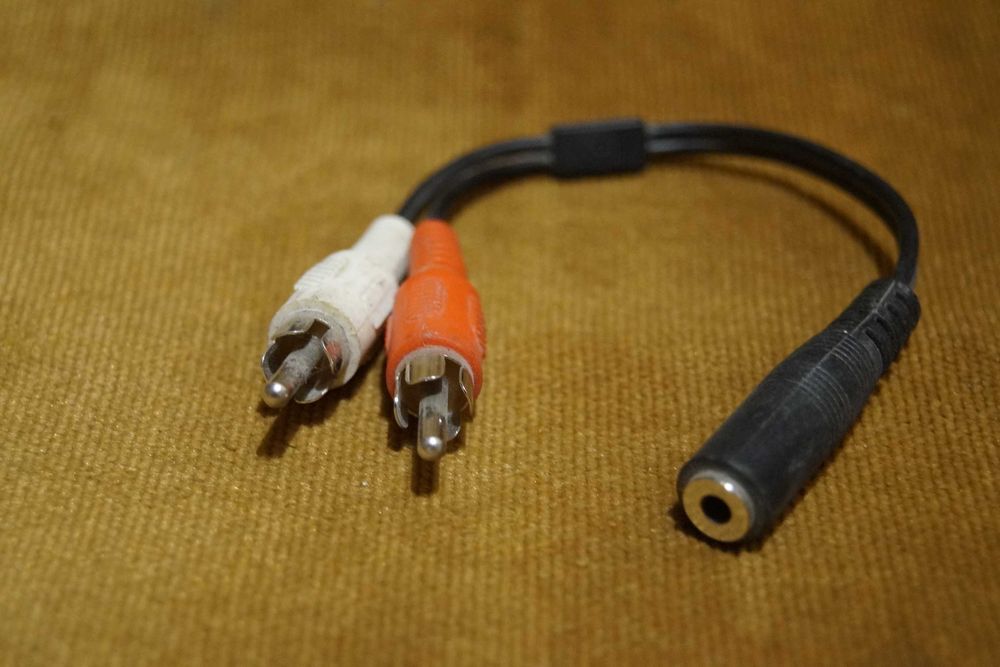 przejściówka rozdzielacz Jack/ 2 x cinch RCA męski