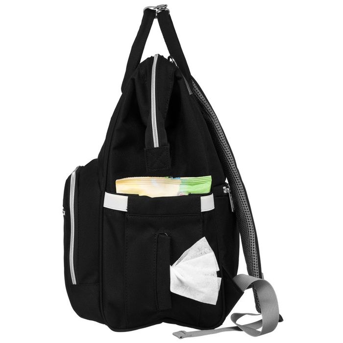 plecak miejski dla mamy z uchwytami na wózek czarny - peterson