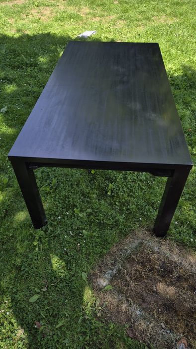 Duży czarny drewniany stòł 200/100 cm
