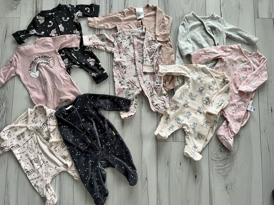 Śpiochy, pajacyki dziewczęce rozm 56/62 C&A, Tk maxx, H&M, Newbie