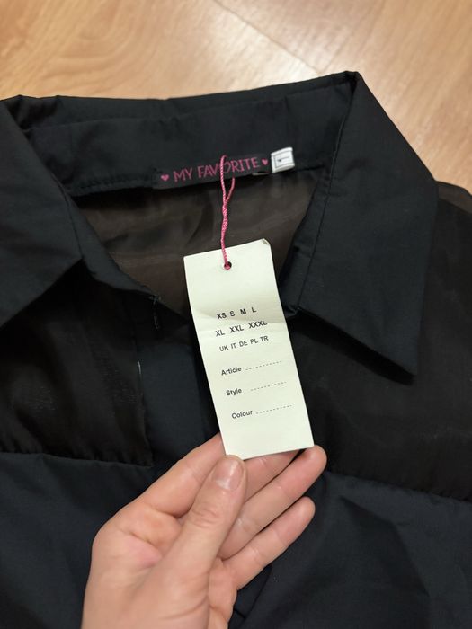 Чорна прозора блузка з органзи