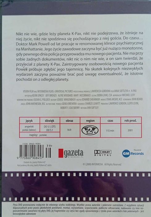 K-Pax - film DVD