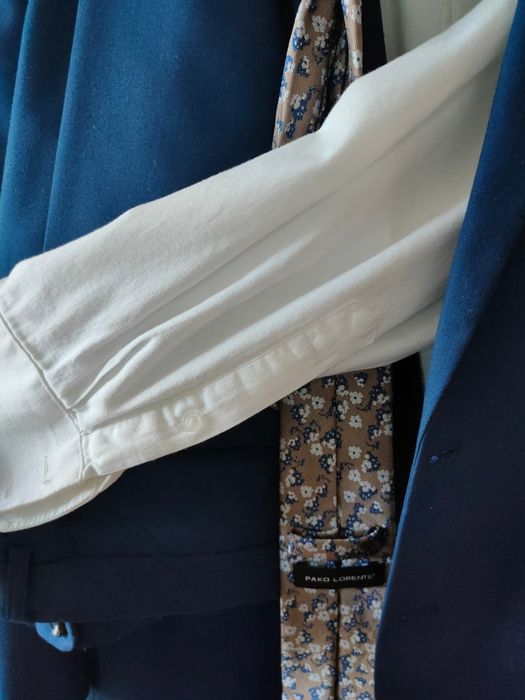 Garnitur męski komplet koszula buty pasek 55% wełna