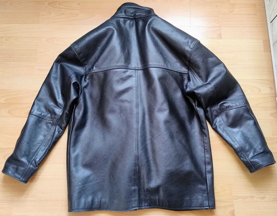 Kurtka skórzana męska czarna z podpinką - SKÓRA 100%