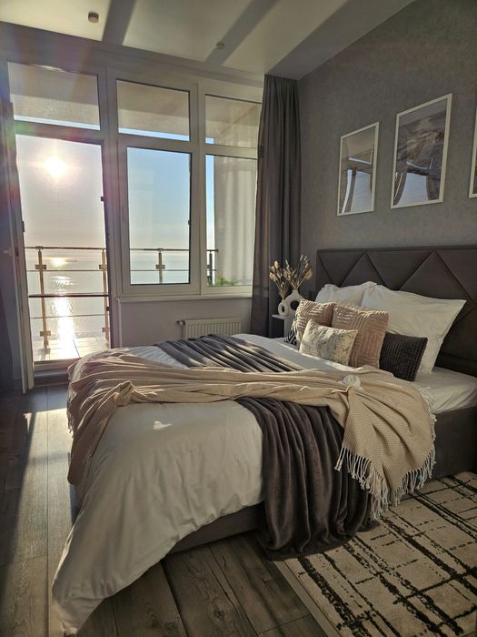 Аркадия Посуточно Каманина евро2х ком Море прямой вид Терраса подобово