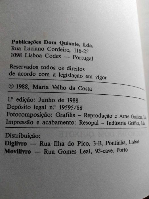 MISSA IN ALBIS - de Maria Velho da Costa - 1ª Edição